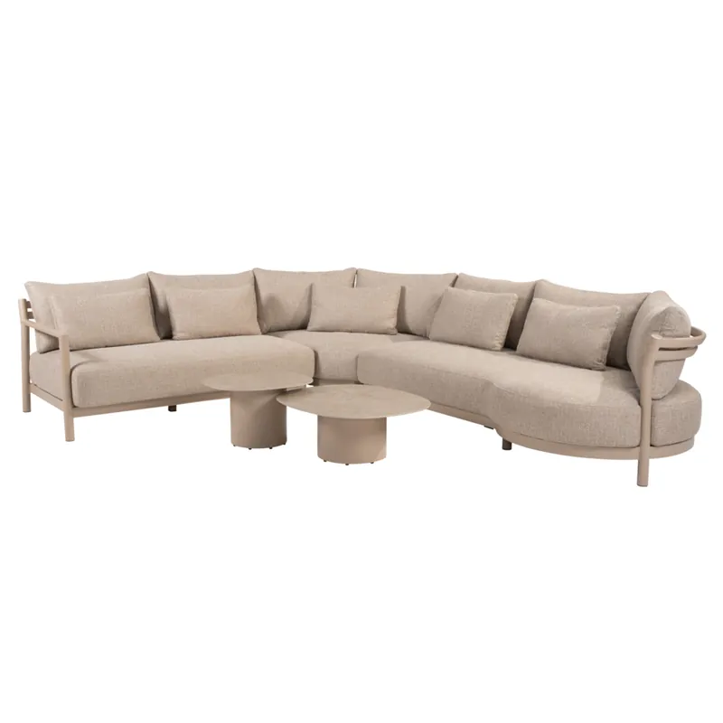 4 Seasons Outdoor Sofie Mykonos modulaire hoek loungeset 5 delig keramiek latte 4 Seasons Outdoor Rechtstreeks Van De Fabrikant