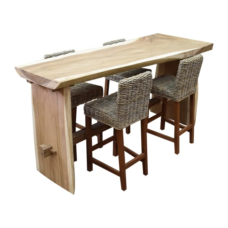 AVH-Collectie Boomstam / Rita bar tuinset 220x70x110 cm 5-delig naturel Op = Op