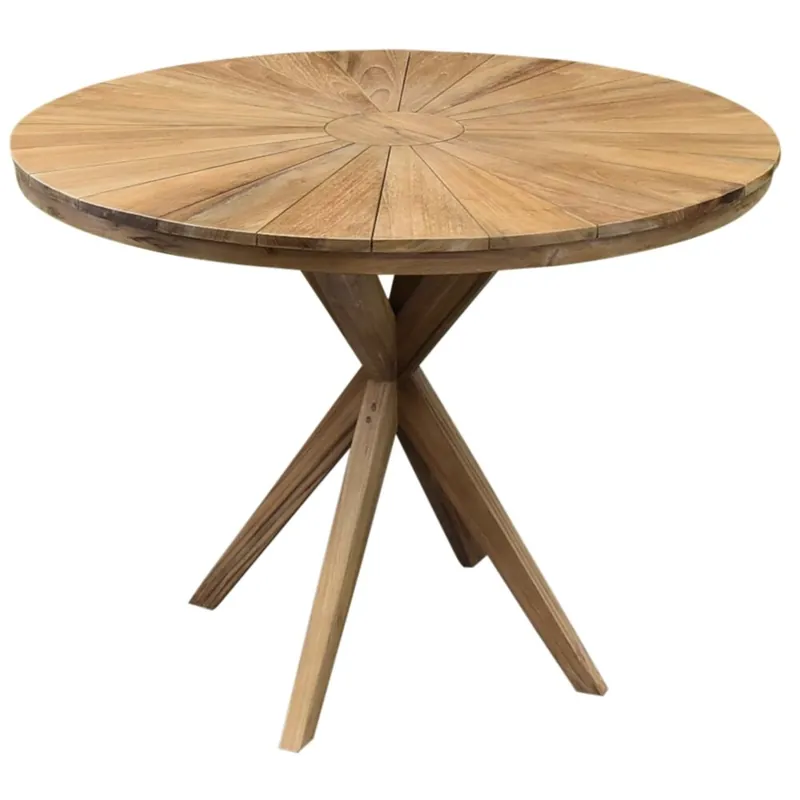 Betaalbaar AVH-Collectie Cairo dining tuintafel 100 cm rond teakhout