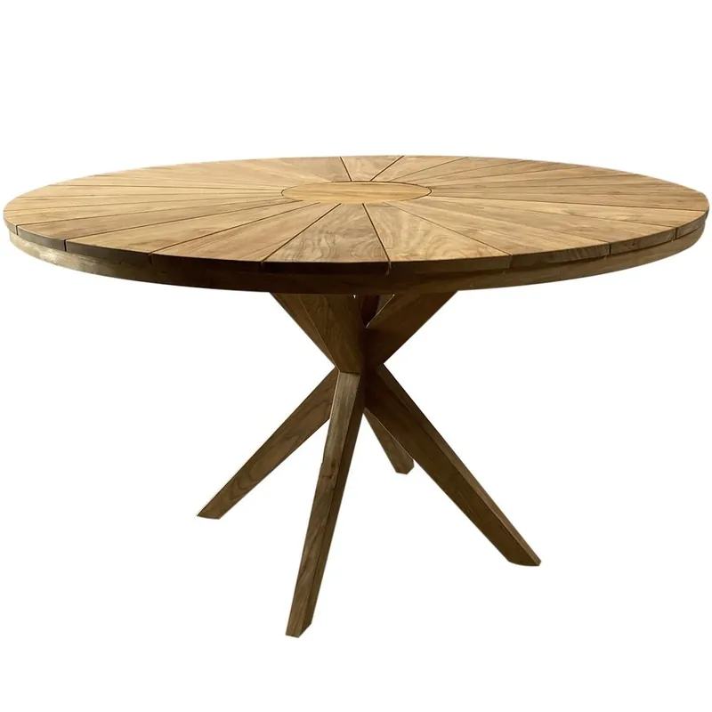 Premium AVH-Collectie Cairo dining tuintafel 130 cm rond teakhout