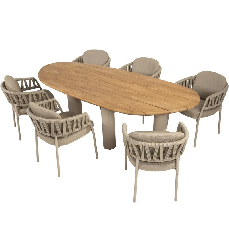 Lage Prijs Taste 4SO Calma Estate dining tuinset 240x105xH75 cm 7 delig latte teak Taste 4SO