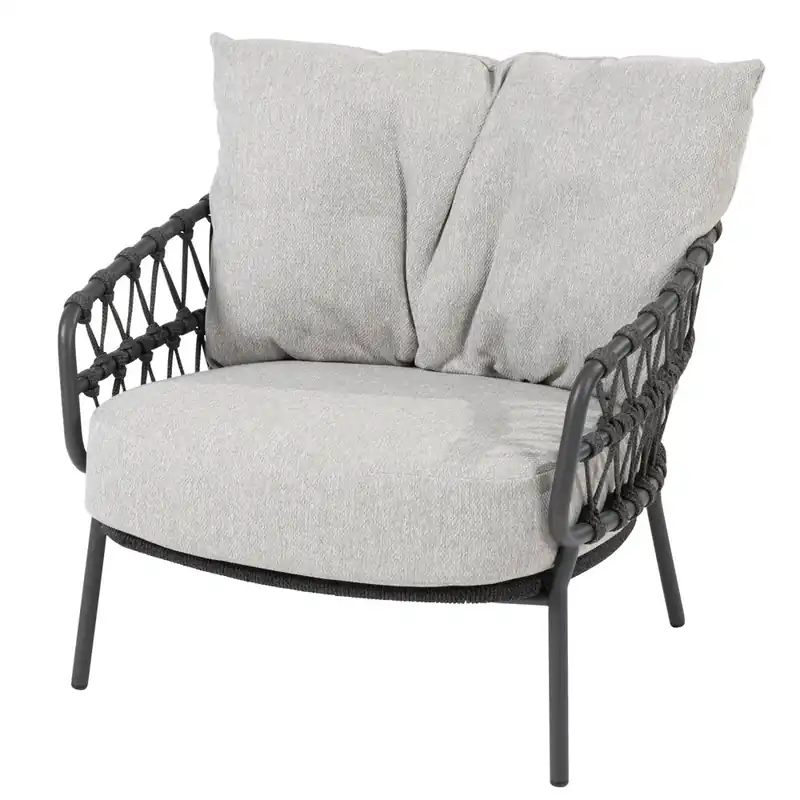 4 Seasons Outdoor Calpi lounge tuinstoel met 2 kussens antraciet 4 Seasons Outdoor Aanbieding
