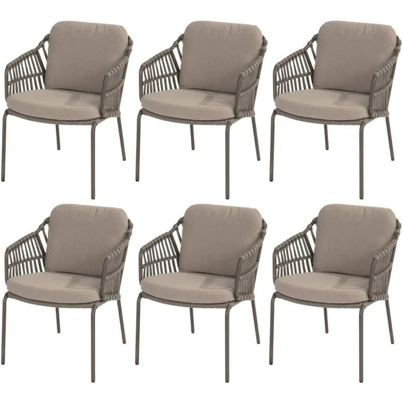 Goedkoop 4 Seasons Outdoor Capalbio dining tuinstoel terre 4 Seasons Outdoor set van 6