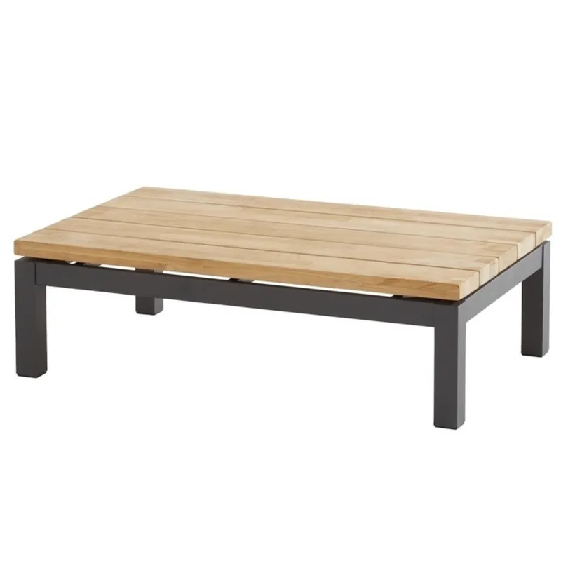 Lage Kosten 4 Seasons Outdoor Capitol lounge tuintafel 120x75xH35 cm antraciet teak 4-Seasons Outdoor