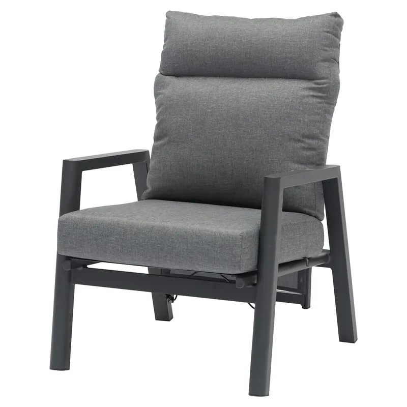 AVH-Collectie Caribbean verstelbare lounge tuinstoel aluminium dark grey Must-Have