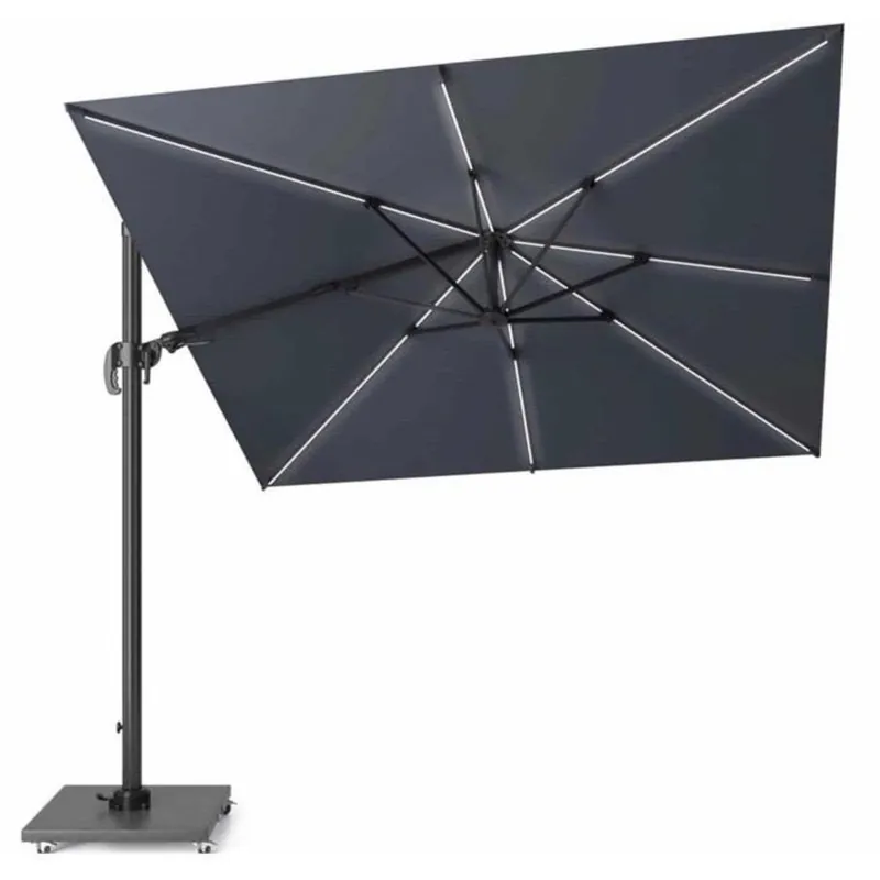 Platinum Challenger T2 glow zweefparasol 300x300 cm antraciet Koop Vandaag