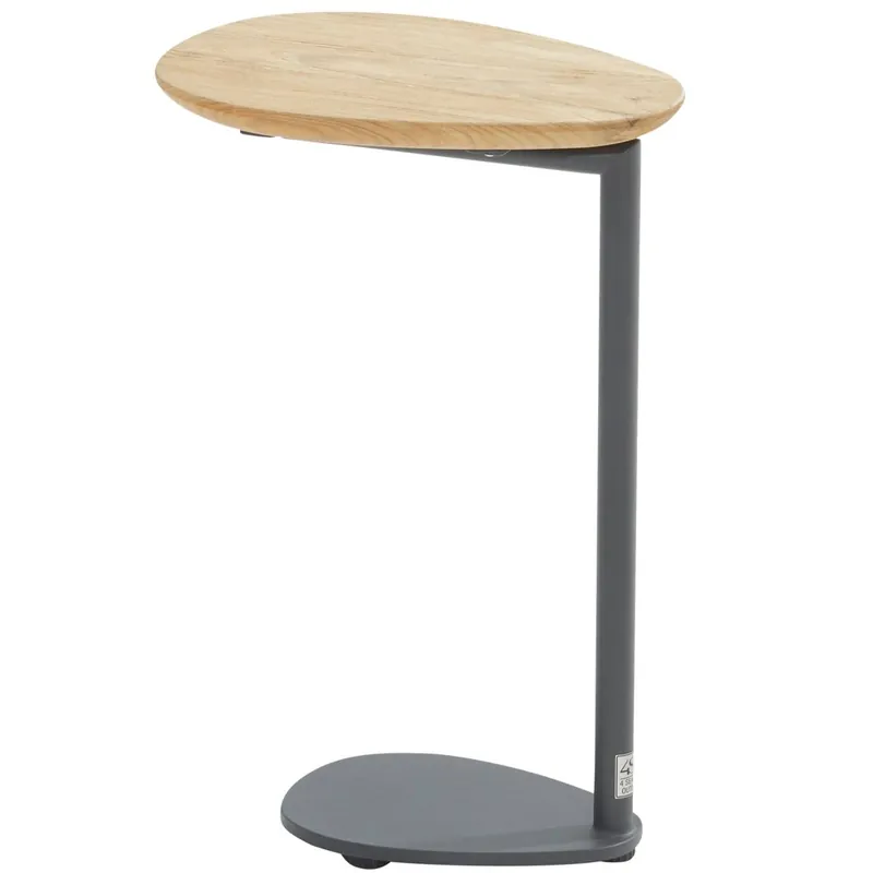 4 Seasons Outdoor Clever bijzettafel druppel vorm teak antraciet 4 Seasons Outdoor Fabrieksprijs