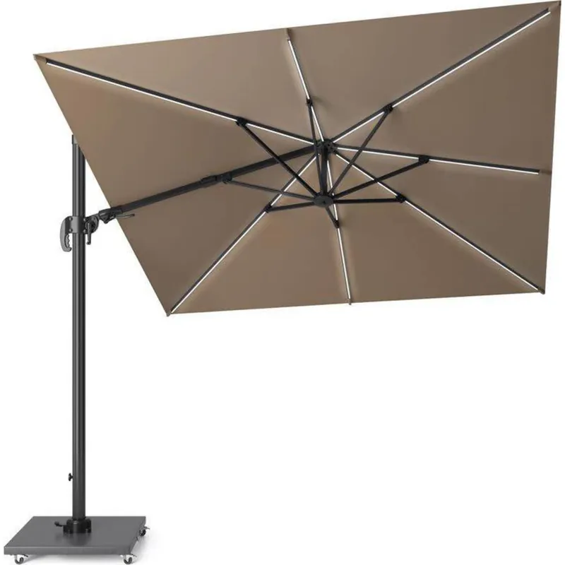 Platinum Challenger T2 glow zweefparasol 300x300 cm taupe Actieprijs
