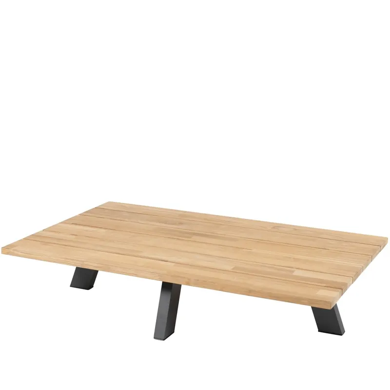 Beperkte Voorraad 4 Seasons Outdoor Cosmic rechthoekige loungetafel teak slate antraciet 120x78x25 cm