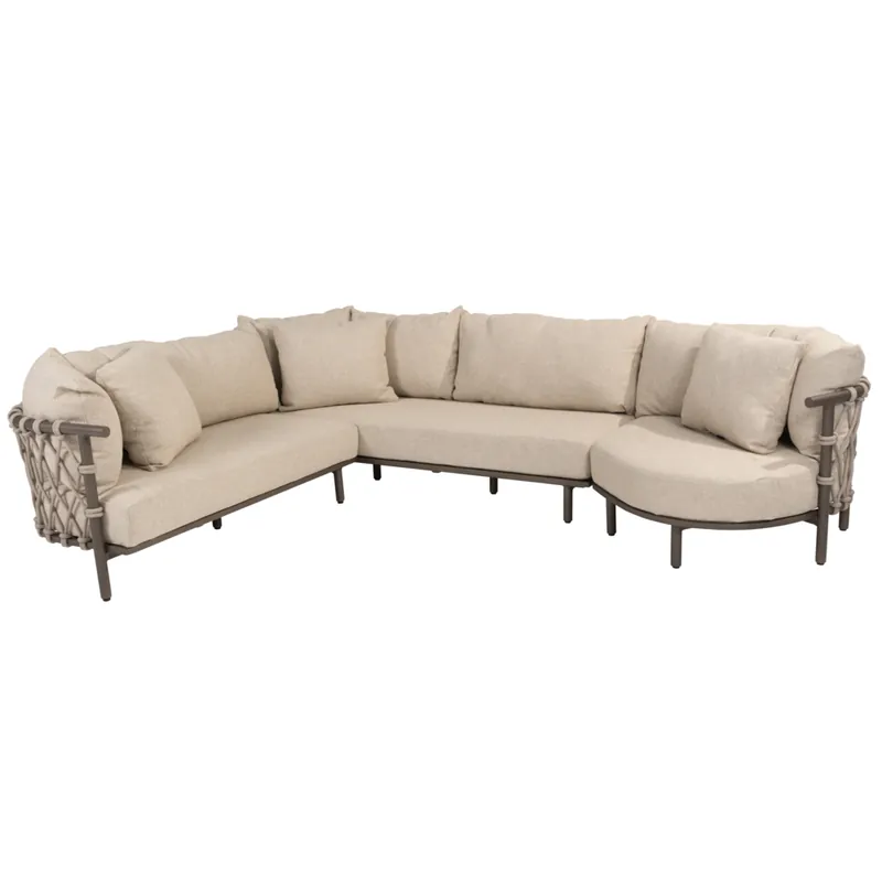 4 Seasons Outdoor Ezra modulaire organische hoek loungeset 3 delig terre 4 Seasons Outdoor Rechtstreeks Van De Fabrikant