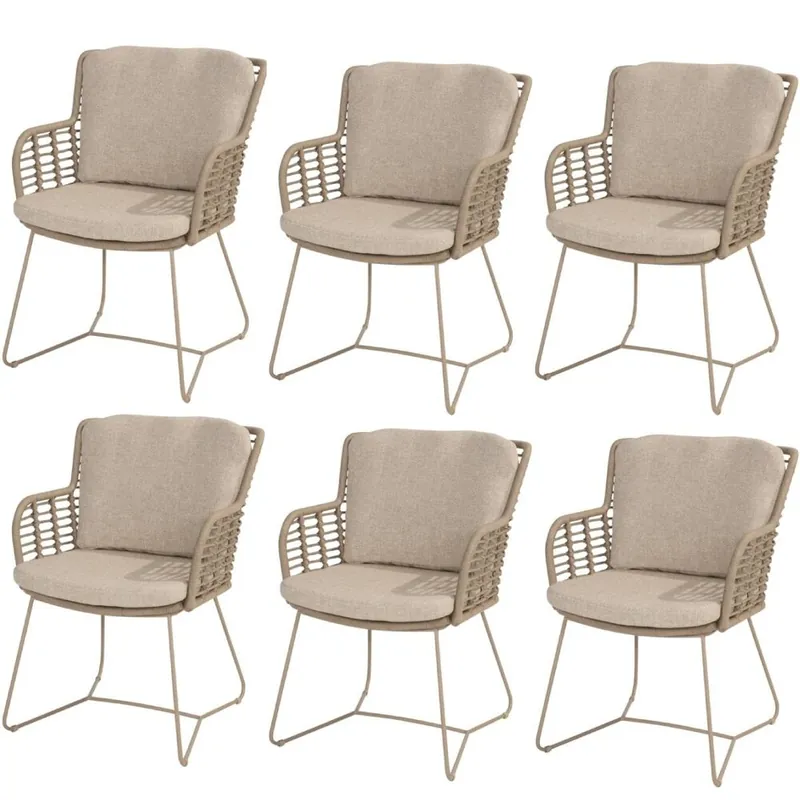 4 Seasons Outdoor Fabrice tuinstoel latte 4 Seasons Outdoor set van 6 Hoge Kwaliteit