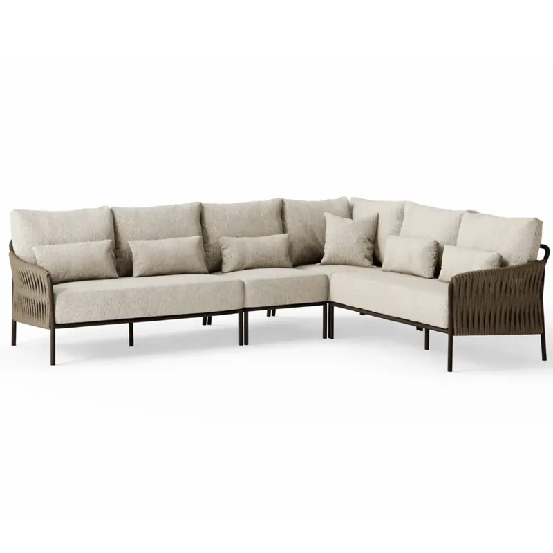 Premium SUNS Fiavè hoek loungeset 4 delig Bronze Clouded rope Pebble desert bouclé SUNS
