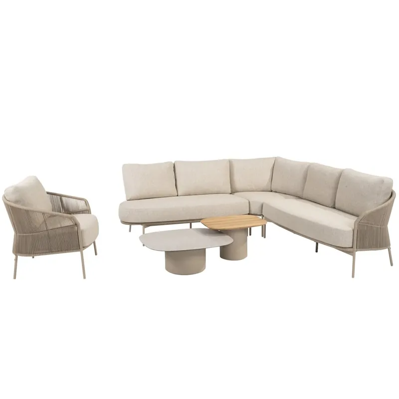 Taste 4SO Florence hoek loungeset 6 delig latte rope Taste 4SO Beste Prijs