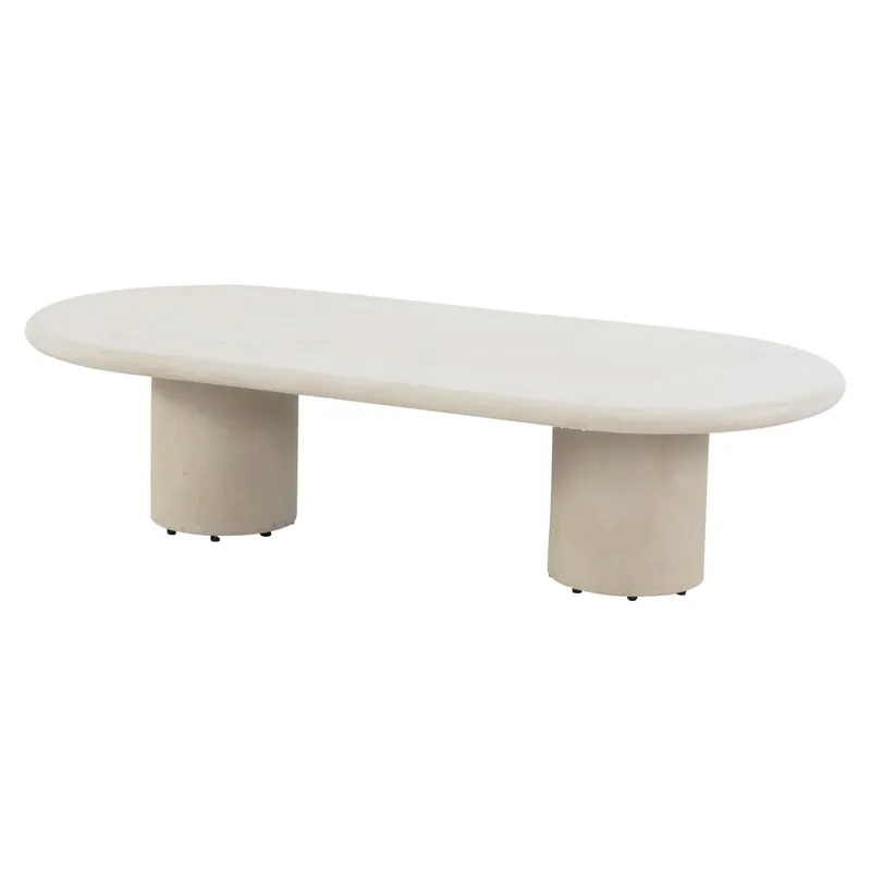 4 Seasons Outdoor Hampton lounge tuintafel ovaal mortex beige 140x65xH35 cm 4 Seasons Outdoor Laatste Kans