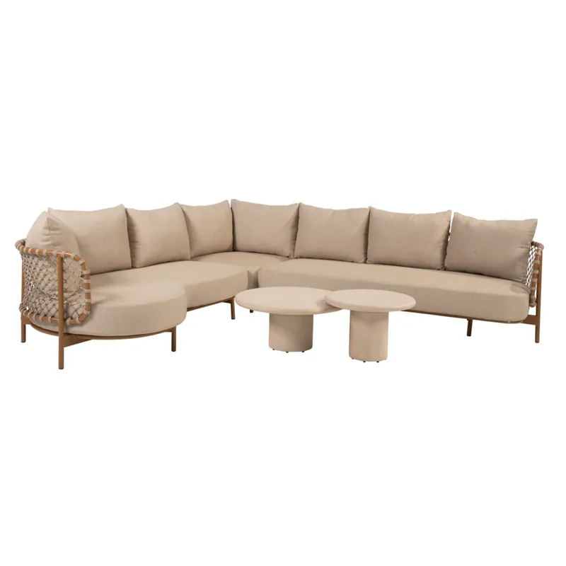 4 Seasons Outdoor Hampton Martinique modulaire hoek loungeset 5 delig mortex amber 4 Seasons Outdoor Superprijs