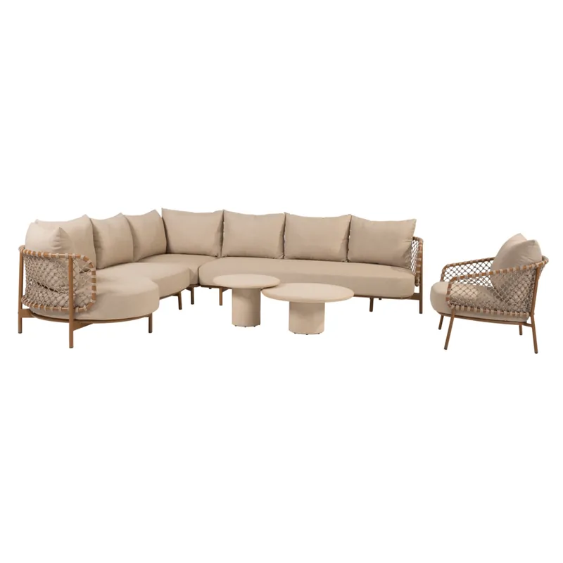 4 Seasons Outdoor Hampton Martinique modulaire hoek loungeset 6 delig mortex amber 4 Seasons Outdoor Populair