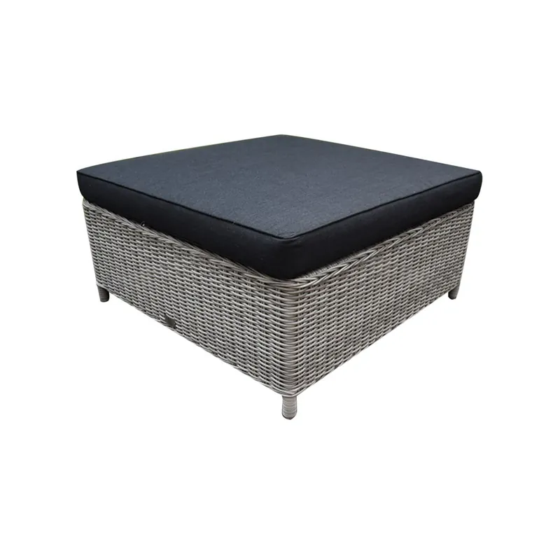 AVH-Collectie Ibiza voetenbank 92x92xH37 cm wit grijs Snelle Levering