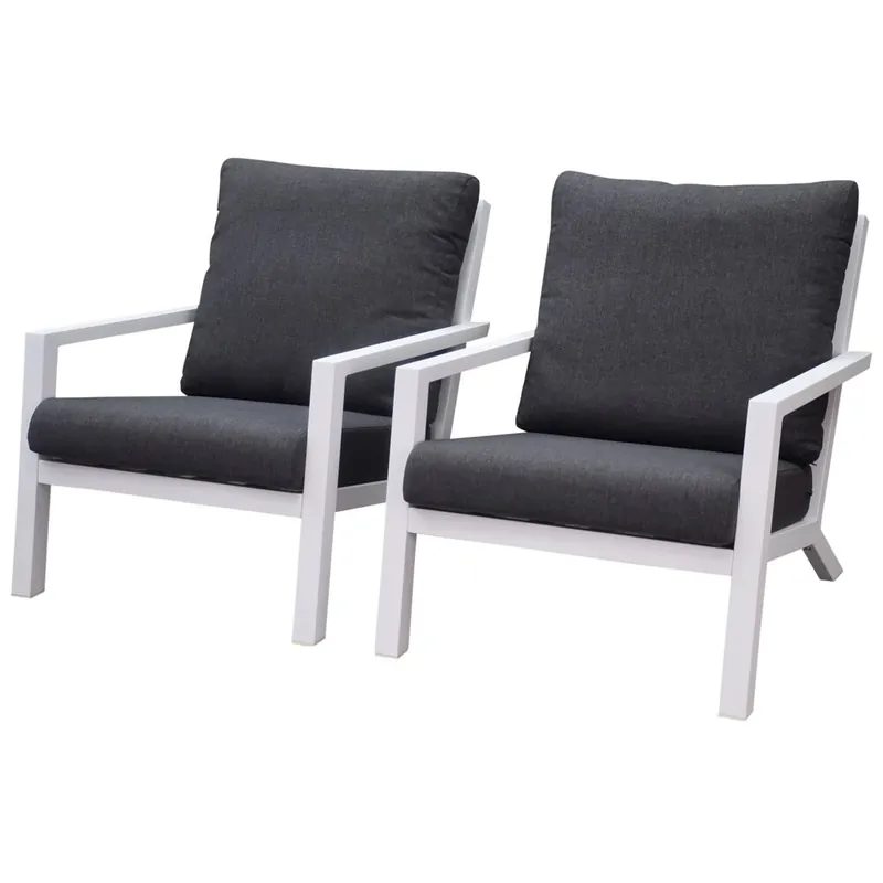 Meest Verkocht AVH-Collectie Malaga lounge balkonset 2 delig wit aluminium
