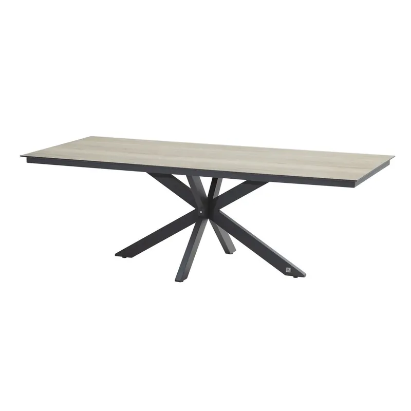4 Seasons Outdoor Minerva dining tuintafel met Hpl houtlook blad 220x95xH75 cm 4 Seasons Outdoor Flitsaanbieding