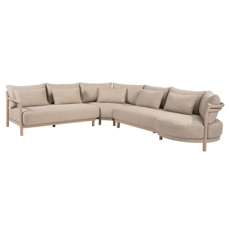 Uitverkoop 4 Seasons Outdoor Mykonos modulaire hoek loungeset 3 delig latte 4 Seasons Outdoor