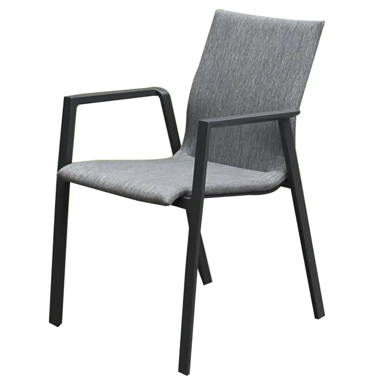 Aanbieding AVH-Collectie Nancy dining tuinstoel stapelbaar antraciet aluminium textileen