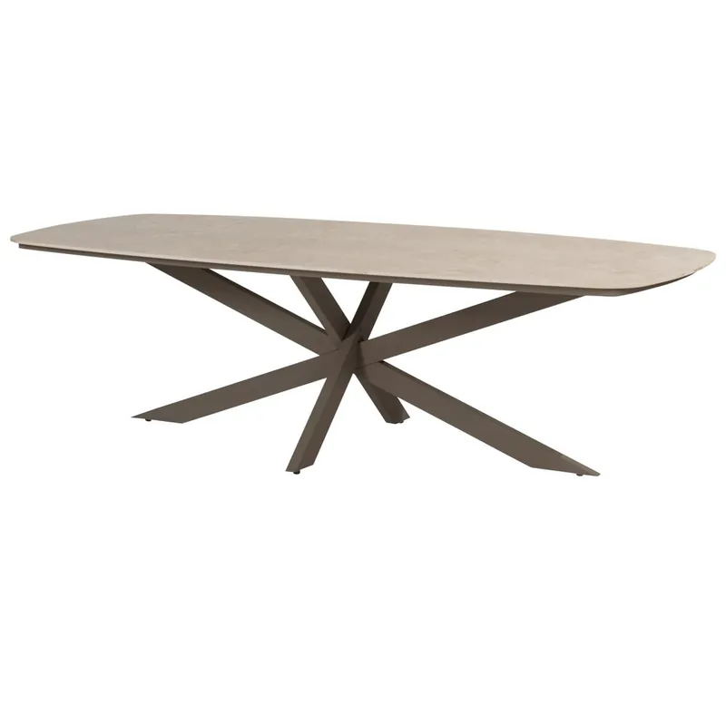 4 Seasons Outdoor Nevada low dining tuintafel 250x105xH69 cm deens ovaal keramiek terre 4 Seasons Outdoor Aanbieding