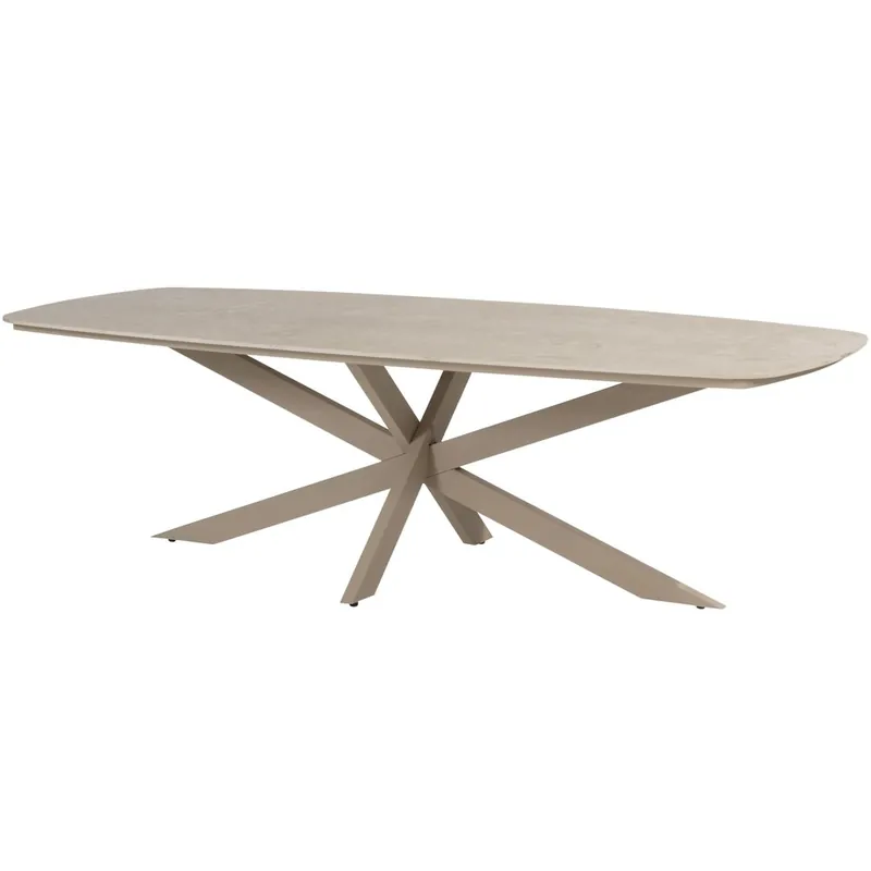 4 Seasons Outdoor Nevada low dining tuintafel 250x105xH69 cm deens ovaal keramiek latte 4 Seasons Outdoor Favoriet