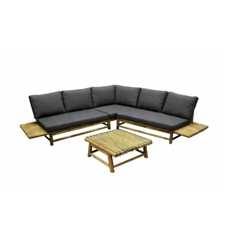 Exclusieve Aanbieding AVH-Collectie Piton hoek loungeset 4 delig bamboe