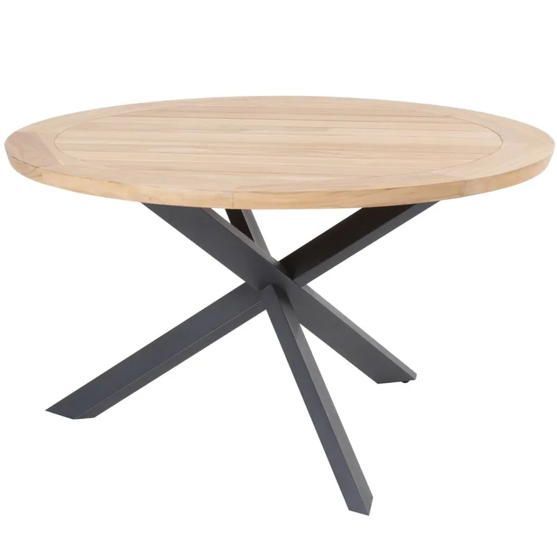 Taste 4SO Prado dining tuintafel 130 cm rond teak met alu onderstel Taste 4SO Beperkte Voorraad