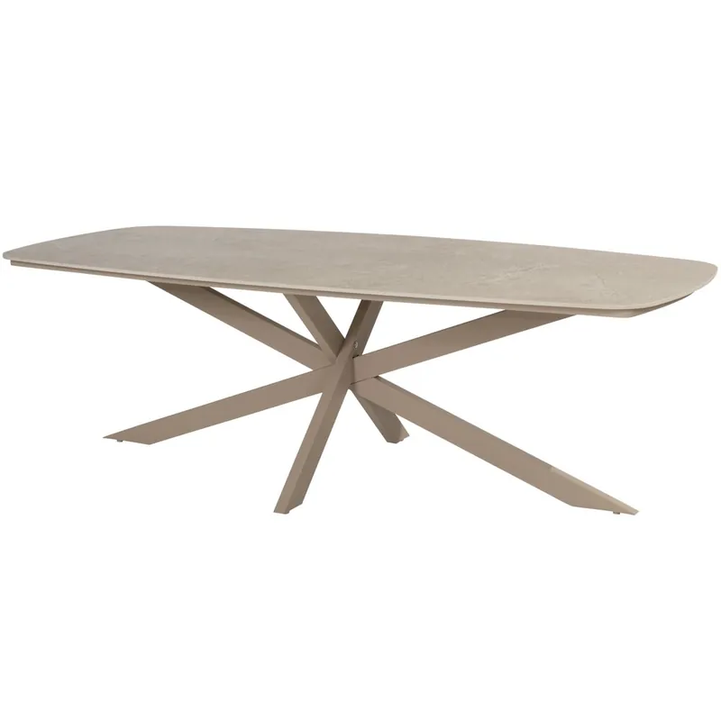 Bestseller Taste 4SO Prado dining tuintafel 240x105xH75 cm latte met keramisch deens ovaal blad Taste 4SO