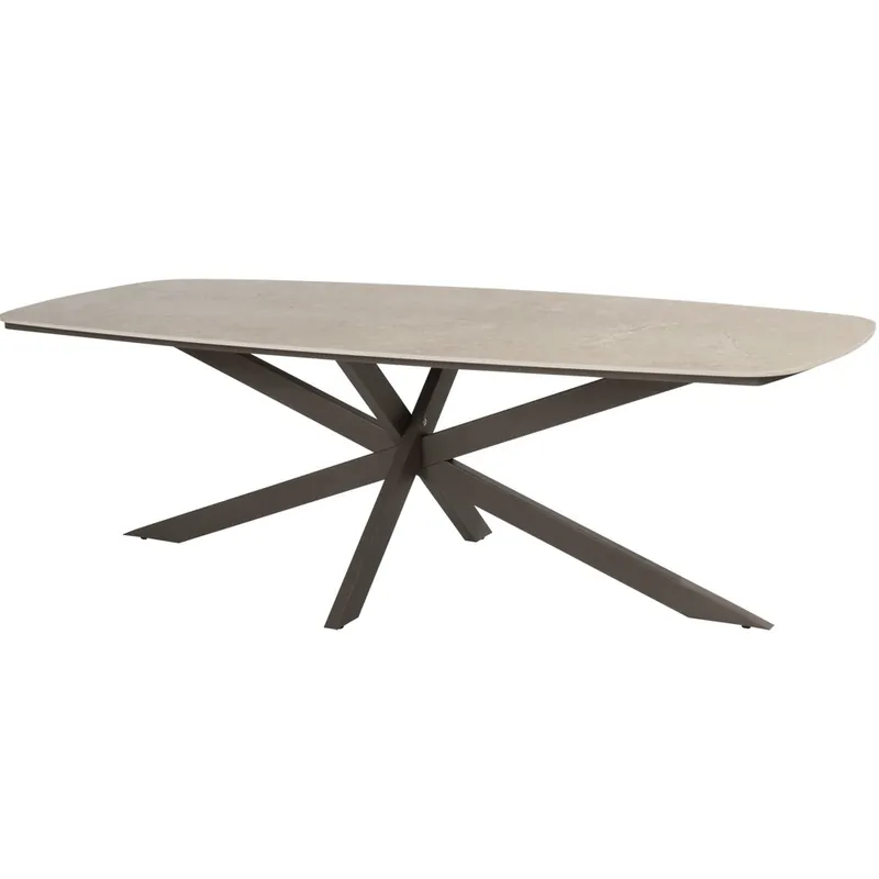 Tijdelijk Beschikbaar Taste 4SO Prado dining tuintafel 240x105xH75 cm terre met keramisch deens ovaal blad Taste 4SO