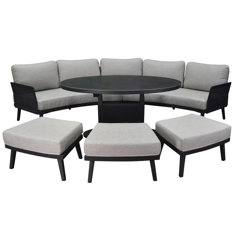 AVH-Collectie Primitivo hoek loungeset 6 delig verstelbaar antraciet aluminium Snelle Levering