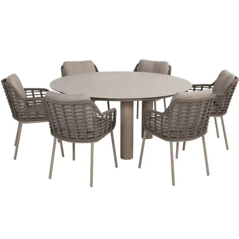Taste 4SO Puglia Donato dining tuinset 160xH75 cm 7 delig keramiek latte Taste 4SO Nieuw