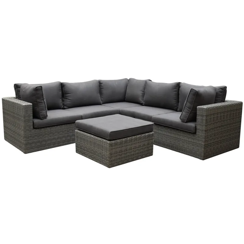 AVH-Collectie Rio hoek loungeset 6 delig antraciet wicker Veilige Betaling