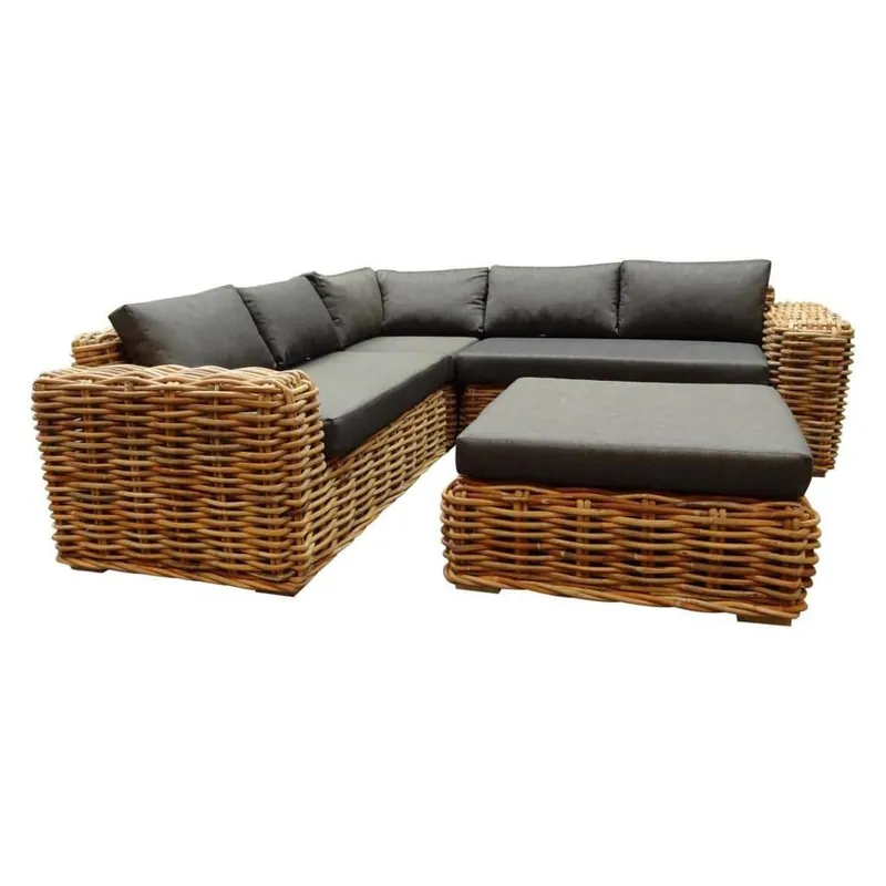 Snelle Levering AVH-Collectie Sabuga hoek loungeset 4-delig naturel rotan
