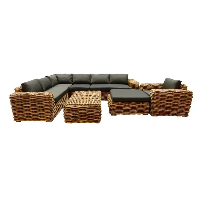 Voordeelprijs AVH-Collectie Sabuga hoek loungeset 7-delig naturel rotan