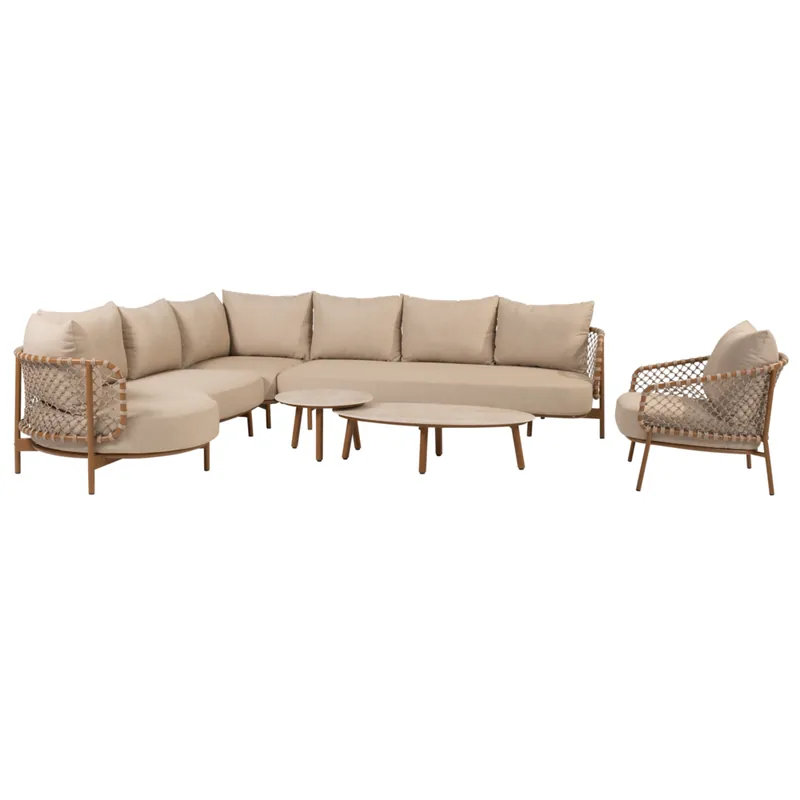 Veilige Betaling 4 Seasons Outdoor Salute Martinique modulaire hoek loungeset 6 delig keramiek amber 4 Seasons Outdoor