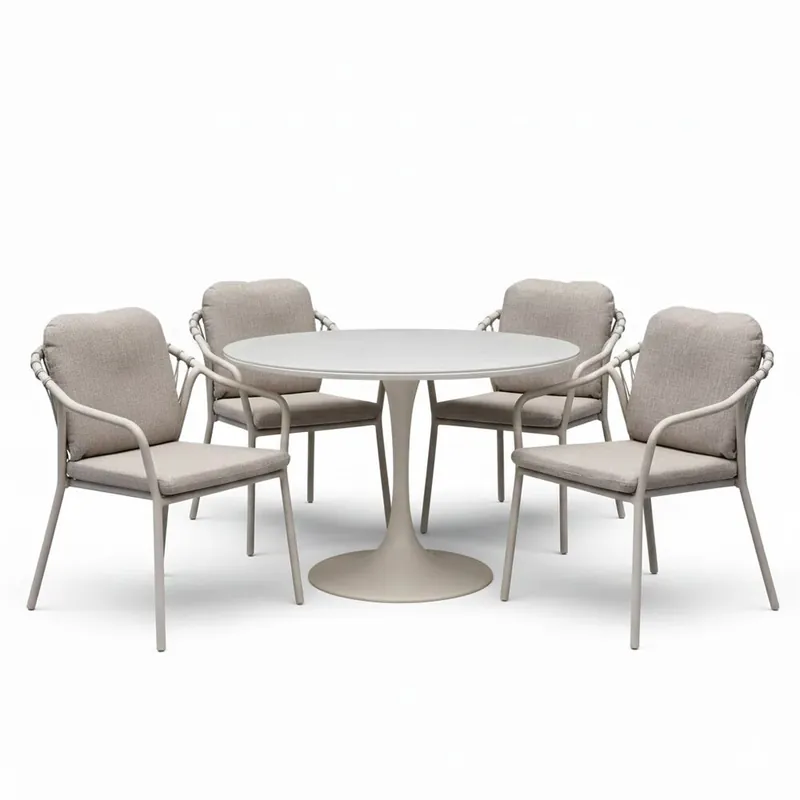 Snelle Levering AVH-Collectie Sandora Flair dining tuinset 5-delig latte 120xH75cm