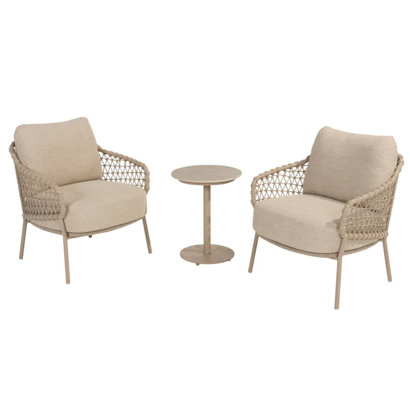 Speciale Aanbieding 4 Seasons Outdoor Sardinia low dining bistro diningset 3 delig keramiek latte 4 Seasons Outdoor