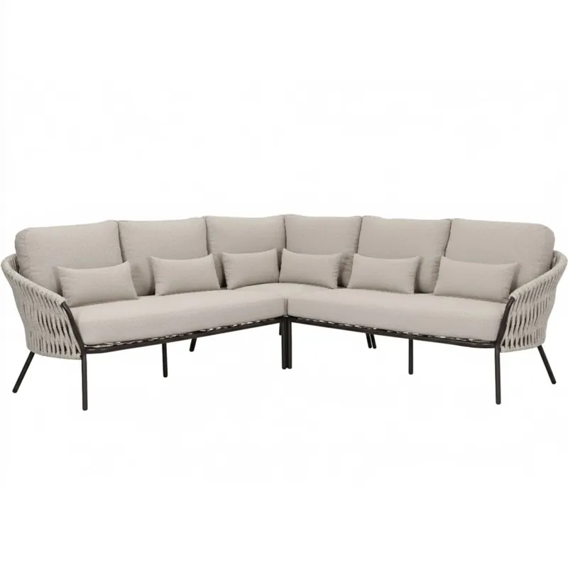 Hete Deal AVH-Collectie Sarenza hoek loungeset 3 delig zand rope terre frame