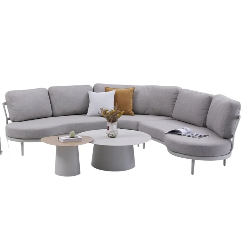 AVH-Collectie Savanna organische loungeset 5 delig aluminium latte Hete Deal