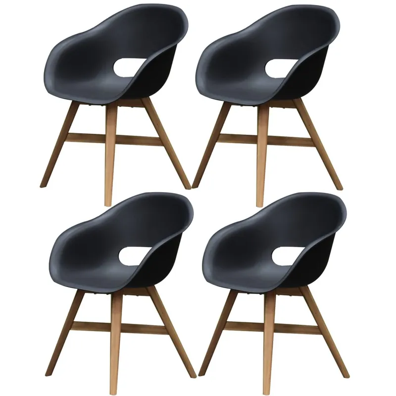 Aanbieding AVH-Collectie set van 4 Karlstad dining kuipstoel kunststof zwart