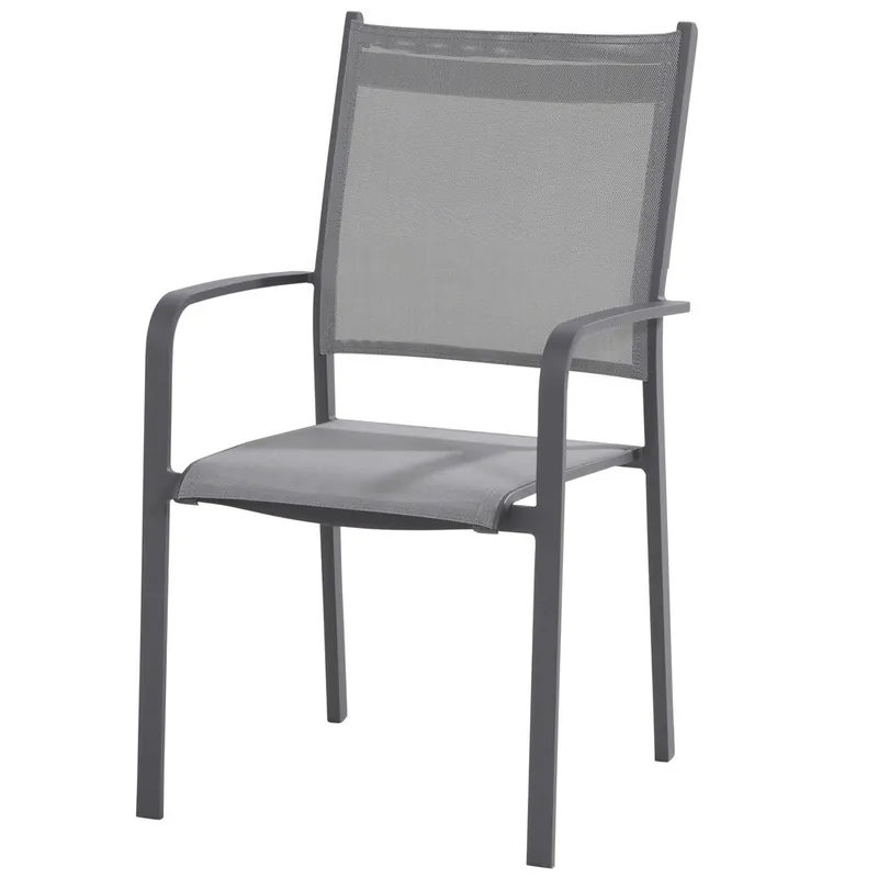 Bestel Nu 4 Seasons Outdoor Showroommodel Tosca dining tuinstoel hoge rug matt carbon stapelbaar