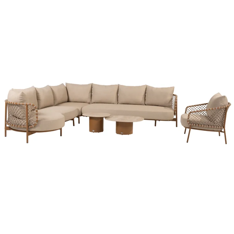 Seizoensaanbieding 4 Seasons Outdoor Sofie Martinique modulaire hoek loungeset 6 delig keramiek amber 4 Seasons Outdoor