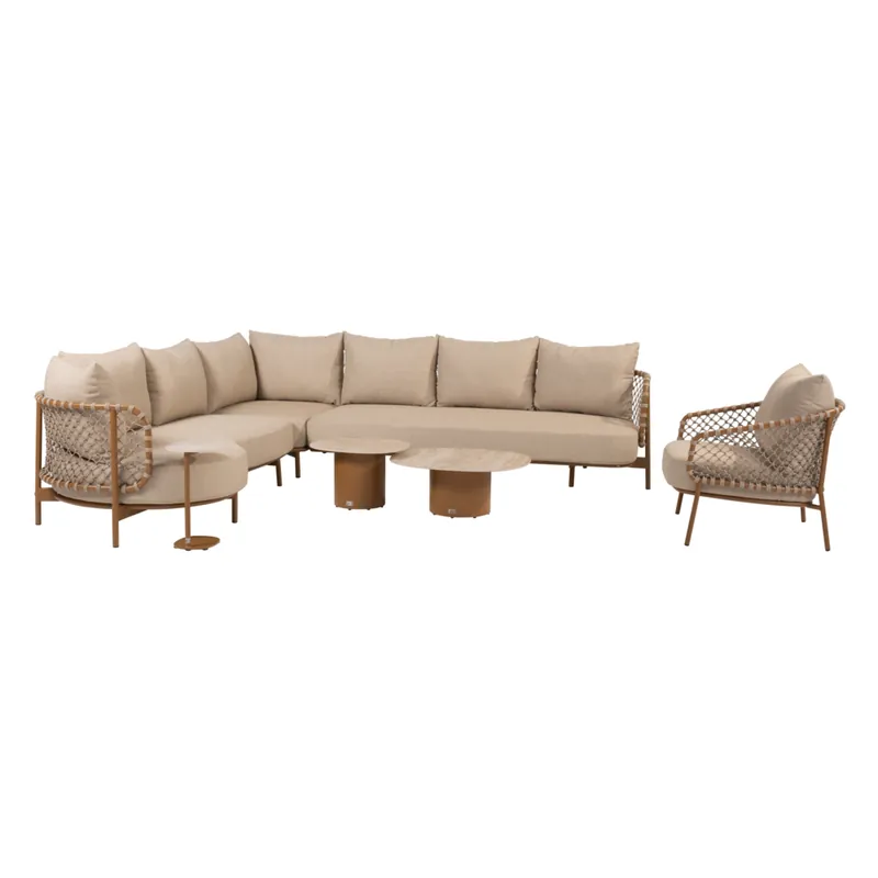 4 Seasons Outdoor Sofie Martinique modulaire hoek loungeset 7 delig keramiek amber 4 Seasons Outdoor Direct Beschikbaar