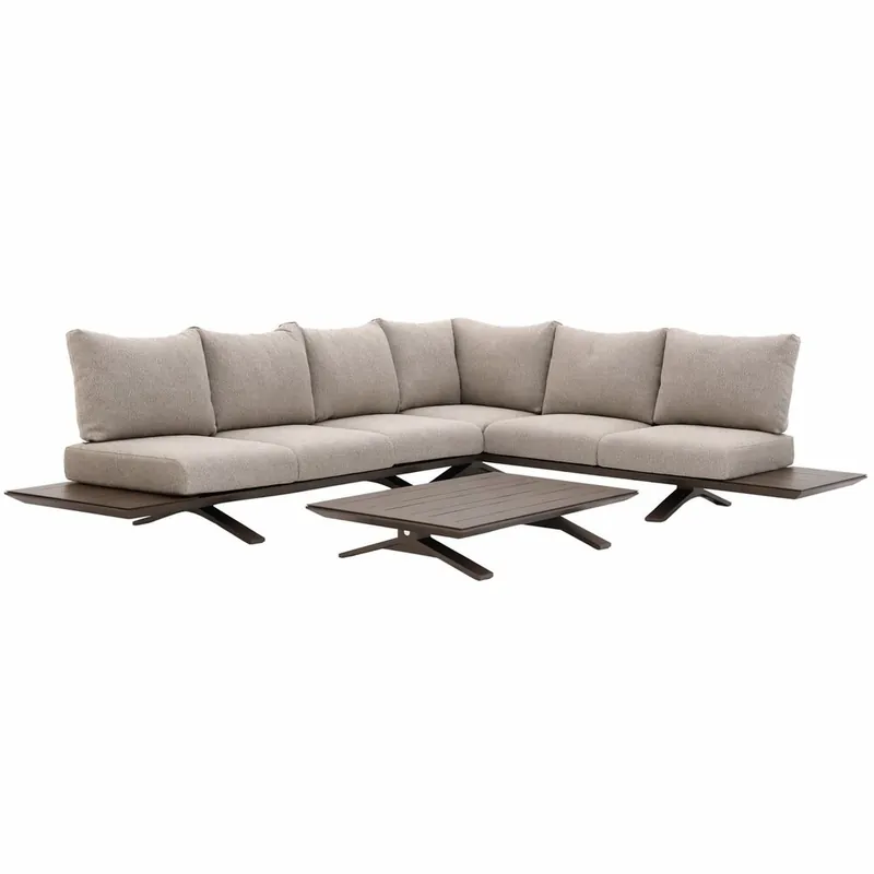 SUNS Stockholm hoek loungeset 3 delig Bronze Pebble desert bouclé SUNS Favoriet