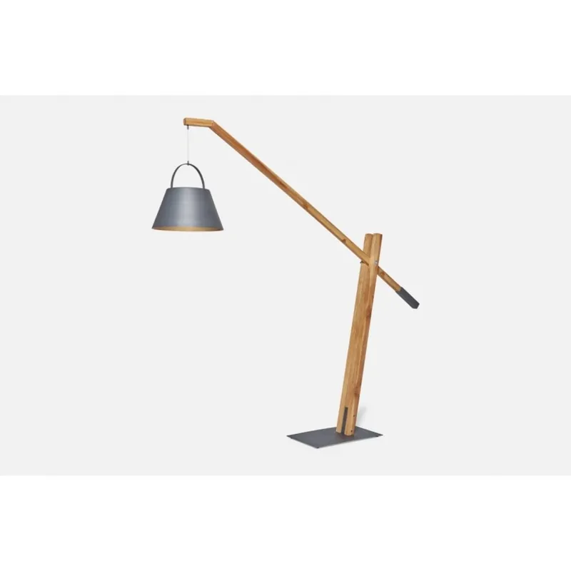 SUNS SUNS Jane buitenlamp solar - matt royal grey - natural teak Flitsaanbieding