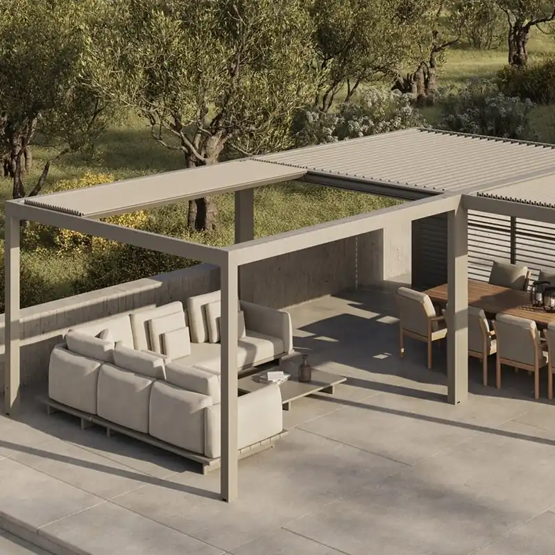 Nieuw SUNS SUNS Luxe Gazebo zijverlenging manuele shutters camel sand