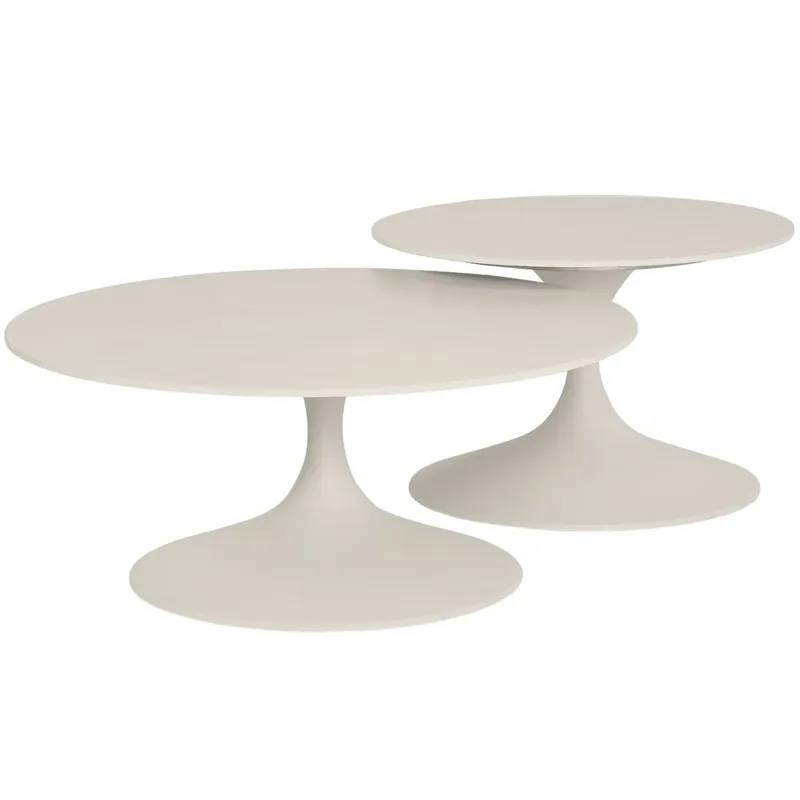 SUNS Suns Nova loungetafelset 60xH40 cm en 80xH35 cm rond sintered stone camel sand Lage Kosten