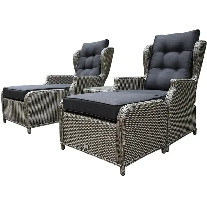 AVH-Collectie Toscane XL lounge balkonset verstelbaar 5-delig grijs Express Levering